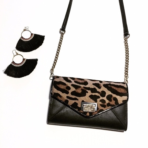 kate spade Handbags - Kate Spade New York Leopard Chain Clutch